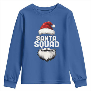 Funny Christmas Youth Sweatshirt Santa Squad Xmas Team Family Matching TS11 Royal Blue Print Your Wear