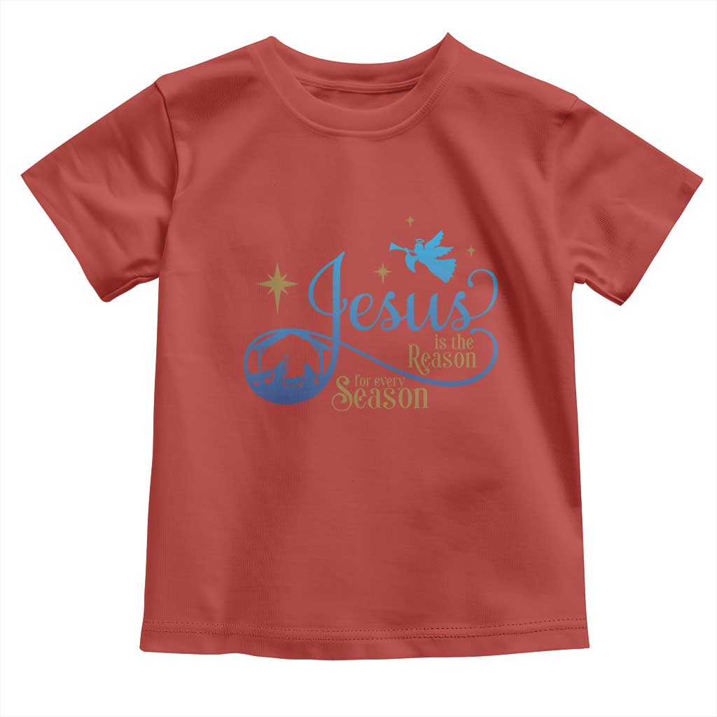 Jesus Is The Reason For The Season Baby Shirt Nativity Scene TS11 Red Print Your Wear