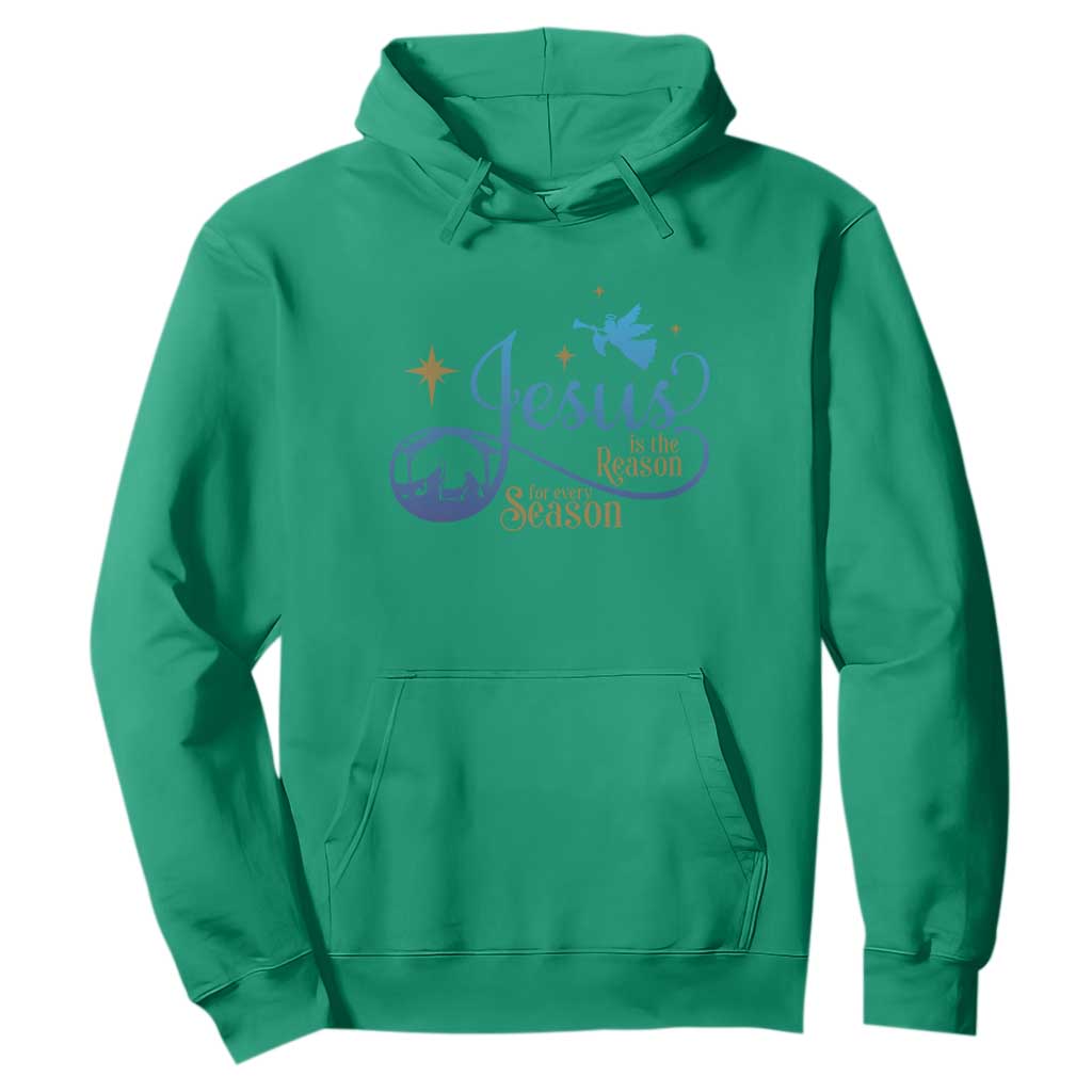 Jesus Is The Reason For The Season Hoodie Nativity Scene TS11 Irish Green Print Your Wear