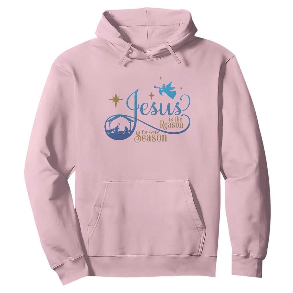 Jesus Is The Reason For The Season Hoodie Nativity Scene TS11 Light Pink Print Your Wear