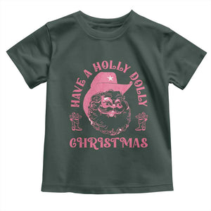 Western Christmas Baby Shirt Have A Holly Dolly Christmas Cowboy Santa TS11 Dark Forest Green Print Your Wear