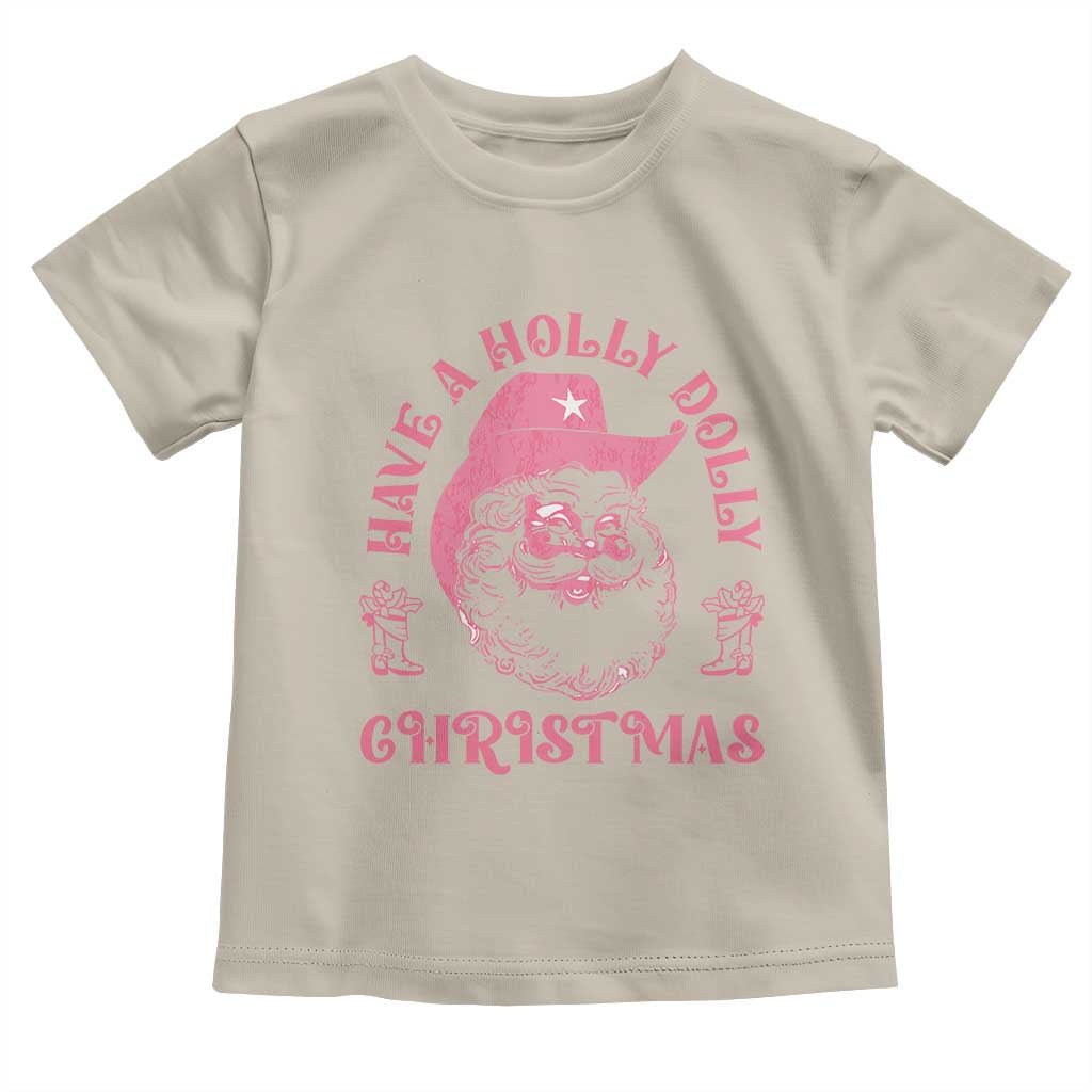 Western Christmas Baby Shirt Have A Holly Dolly Christmas Cowboy Santa TS11 Sand Print Your Wear