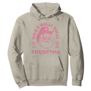 Western Christmas Hoodie Have A Holly Dolly Christmas Cowboy Santa TS11 Sand Print Your Wear