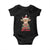 Funny Christmas Highland Cow Baby Onesie Mooey Christmas Western Cow Santa Hat TS11 Black Print Your Wear