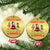 Funny Xmas Naughty Santa Christmas Ornament There's Some Ho's In This House Elf Reindeers TS11 Circle Gold Print Your Wear