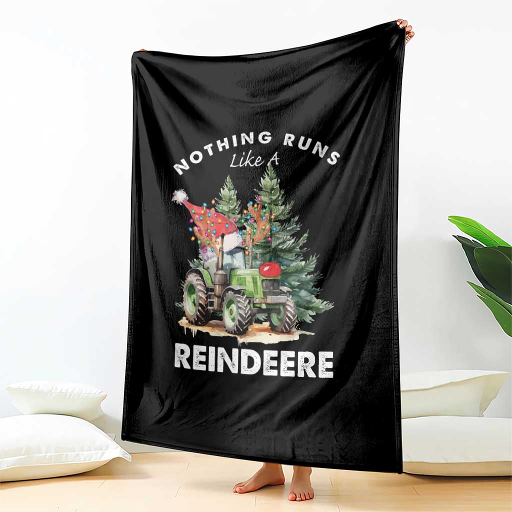 Funny Christmas Tractor Throw Blanket Nothing Runs Like A Reindeere Farmers TS11 Print Your Wear