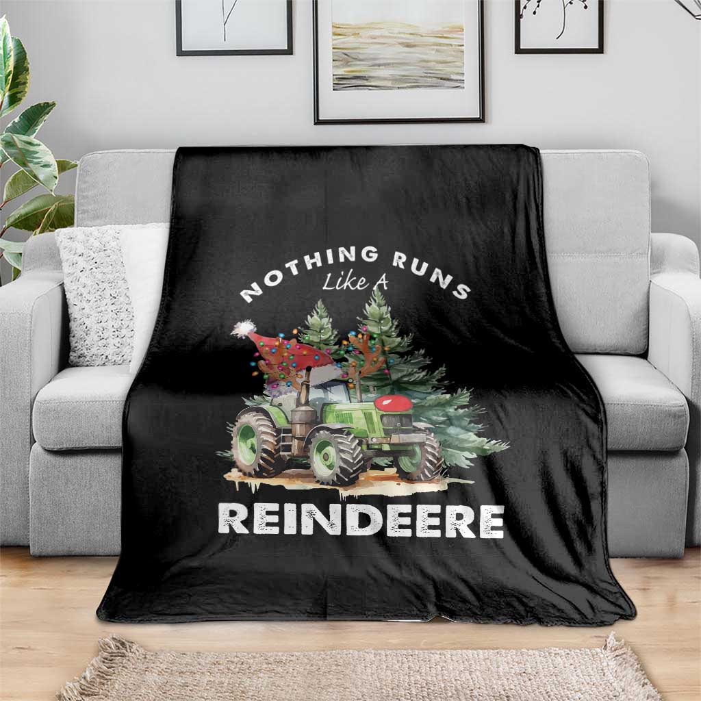 Funny Christmas Tractor Throw Blanket Nothing Runs Like A Reindeere Farmers TS11 Print Your Wear