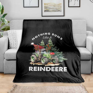 Funny Christmas Tractor Throw Blanket Nothing Runs Like A Reindeere Farmers TS11 Print Your Wear
