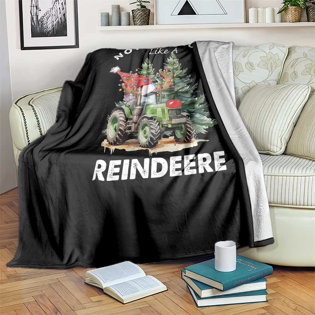 Funny Christmas Tractor Throw Blanket Nothing Runs Like A Reindeere Farmers TS11 Print Your Wear