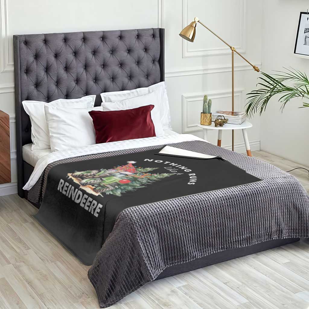 Funny Christmas Tractor Throw Blanket Nothing Runs Like A Reindeere Farmers TS11 Print Your Wear
