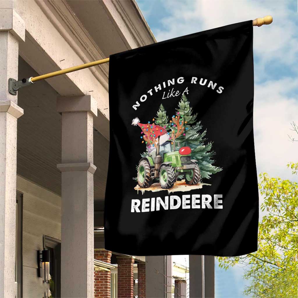 Funny Christmas Tractor Garden Flag Nothing Runs Like A Reindeere Farmers TS11 Print Your Wear
