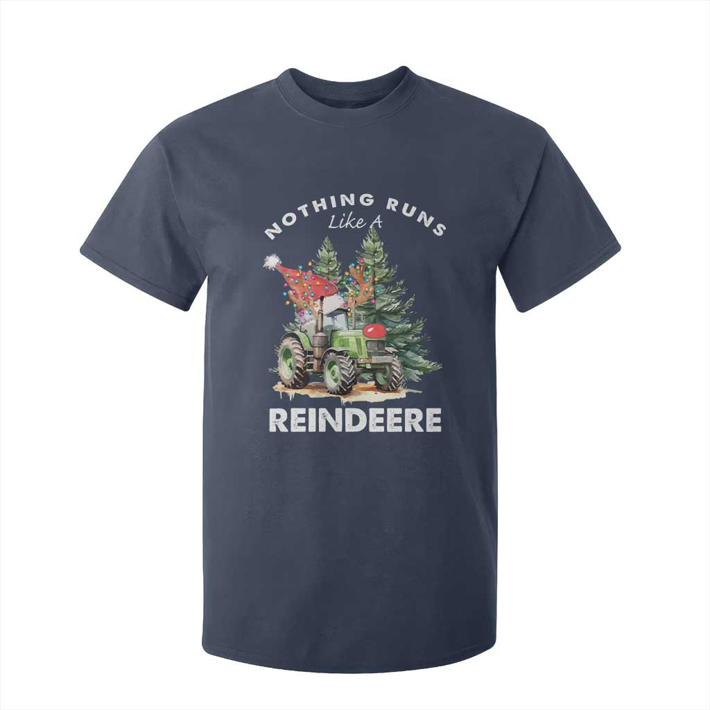 Funny Christmas Tractor T Shirt For Kid Nothing Runs Like A Reindeere Farmers TS11 Navy Print Your Wear