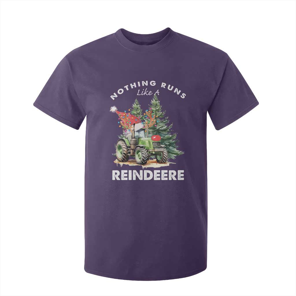 Funny Christmas Tractor T Shirt For Kid Nothing Runs Like A Reindeere Farmers TS11 Purple Print Your Wear