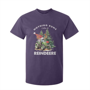 Funny Christmas Tractor T Shirt For Kid Nothing Runs Like A Reindeere Farmers TS11 Purple Print Your Wear
