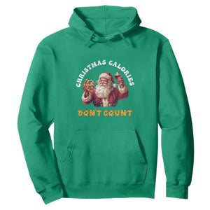 Funny Christmas Santa Hoodie Xmas Calories Don't Count Pizza Wine TS11 Irish Green Print Your Wear
