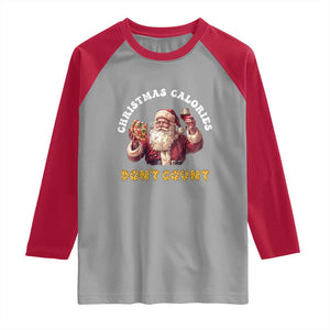 Funny Christmas Santa Raglan Shirt Xmas Calories Don't Count Pizza Wine TS11 Sport Gray Red Print Your Wear
