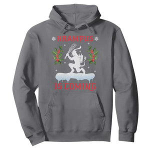 Funny Christmas Yule Krampus Is Coming Mistletoe Hoodie TS11 Charcoal Print Your Wear