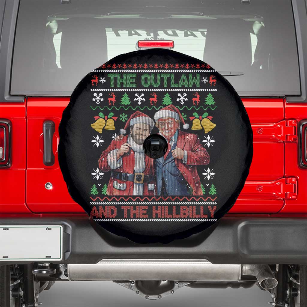 Trump Vance Chrismas Spare Tire Cover The Outlaw And The Hillbilly Ugly Xmas Bell TS11 Black Print Your Wear