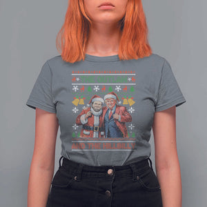 Trump Vance Chrismas T Shirt For Women The Outlaw And The Hillbilly Ugly Xmas Bell TS11 Charcoal Print Your Wear