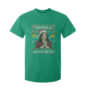 Funny Harris Christmas T Shirt For Kid Kamala La La La La Ugly Santa Hat Xmas TS11 Irish Green Print Your Wear