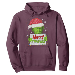 Funny Trump Christmas Hoodie Merry Trumpmas Santa Trump TS11 Maroon Print Your Wear
