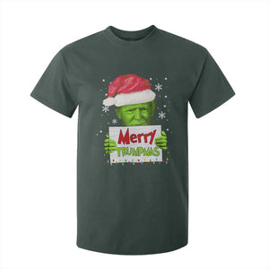 Funny Trump Christmas T Shirt For Kid Merry Trumpmas Santa Trump TS11 Dark Forest Green Print Your Wear
