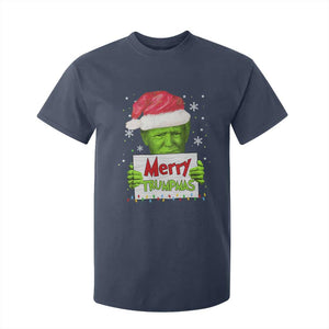 Funny Trump Christmas T Shirt For Kid Merry Trumpmas Santa Trump TS11 Navy Print Your Wear