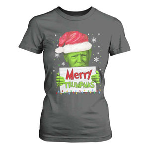 Funny Trump Christmas T Shirt For Women Merry Trumpmas Santa Trump TS11 Dark Heather Print Your Wear