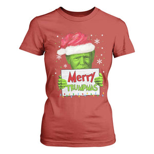 Funny Trump Christmas T Shirt For Women Merry Trumpmas Santa Trump TS11 Red Print Your Wear