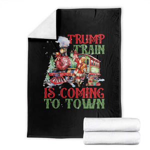 Trump Christmas Throw Blanket Trump Train Is Coming To Town Xmas TS11 Black Print Your Wear