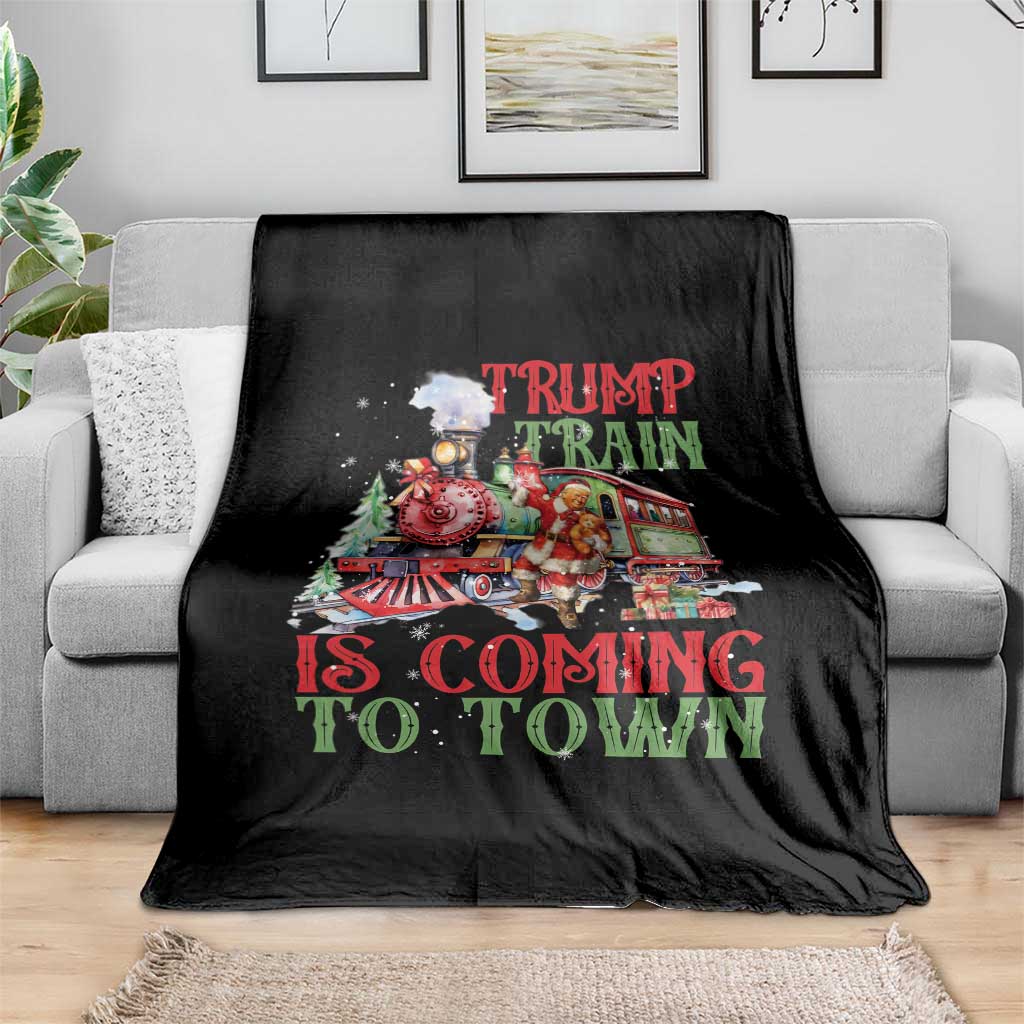 Trump Christmas Throw Blanket Trump Train Is Coming To Town Xmas TS11 Print Your Wear