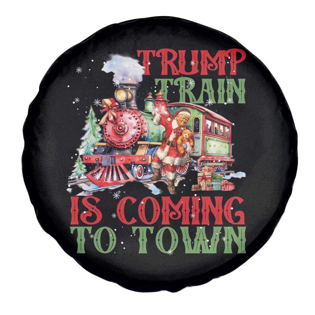 Trump Christmas Spare Tire Cover Trump Train Is Coming To Town Xmas TS11 Print Your Wear