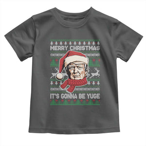 Funny Trump Christmas Baby Shirt Merry Xmas It's Gonna Be Yuge Ugly Santa Trump TS11 Dark Heather Print Your Wear