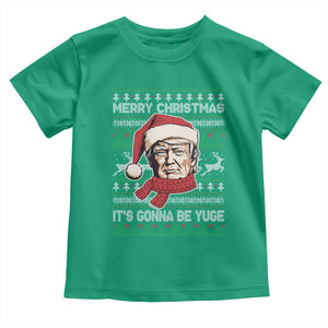 Funny Trump Christmas Baby Shirt Merry Xmas It's Gonna Be Yuge Ugly Santa Trump TS11 Irish Green Print Your Wear