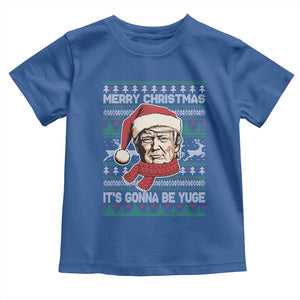 Funny Trump Christmas Baby Shirt Merry Xmas It's Gonna Be Yuge Ugly Santa Trump TS11 Royal Blue Print Your Wear