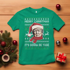 Funny Trump Christmas T Shirt Merry Xmas It's Gonna Be Yuge Ugly Santa Trump TS11 Irish Green Print Your Wear