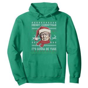 Funny Trump Christmas Hoodie Merry Xmas It's Gonna Be Yuge Ugly Santa Trump TS11 Irish Green Print Your Wear