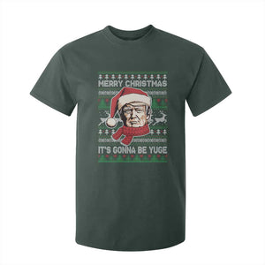 Funny Trump Christmas T Shirt For Kid Merry Xmas It's Gonna Be Yuge Ugly Santa Trump TS11 Dark Forest Green Print Your Wear