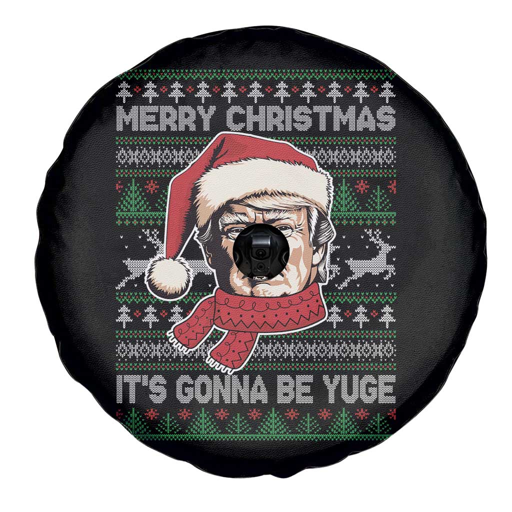 Funny Trump Christmas Spare Tire Cover Merry Christmas It's Gonna Be Yuge Ugly Santa Trump TS11 Print Your Wear