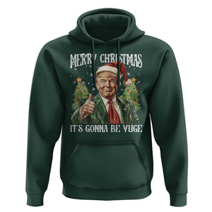 Funny Trump Xmas Hoodie Merry Christmas It's Gonna Be Yuge Santa Trump TS11 Dark Forest Green Print Your Wear