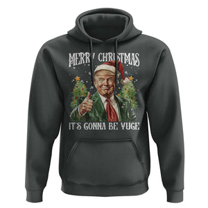 Funny Trump Xmas Hoodie Merry Christmas It's Gonna Be Yuge Santa Trump TS11 Dark Heather Print Your Wear
