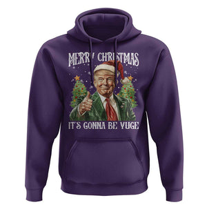 Funny Trump Xmas Hoodie Merry Christmas It's Gonna Be Yuge Santa Trump TS11 Purple Print Your Wear