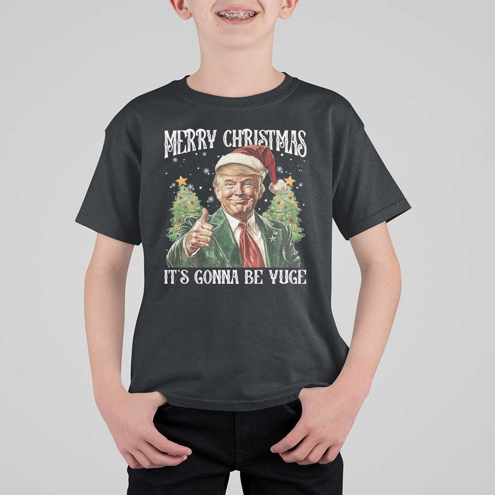 Funny Trump Xmas T Shirt For Kid Merry Christmas It's Gonna Be Yuge Santa Trump TS11 Black Print Your Wear