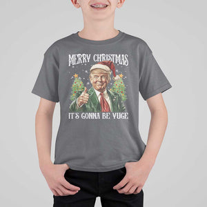 Funny Trump Xmas T Shirt For Kid Merry Christmas It's Gonna Be Yuge Santa Trump TS11 Charcoal Print Your Wear