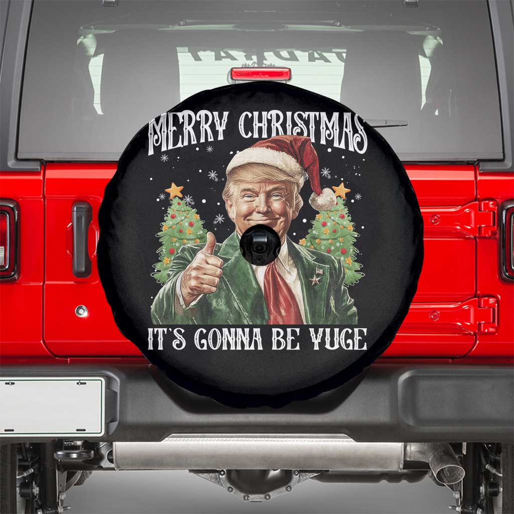 Funny Trump Xmas Spare Tire Cover Merry Christmas It's Gonna Be Yuge Santa Trump TS11 Black Print Your Wear