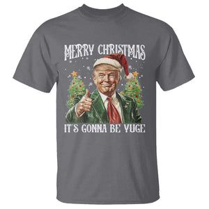 Funny Trump Xmas T Shirt Merry Christmas It's Gonna Be Yuge Santa Trump TS11 Charcoal Print Your Wear