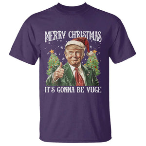 Funny Trump Xmas T Shirt Merry Christmas It's Gonna Be Yuge Santa Trump TS11 Purple Print Your Wear