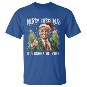 Funny Trump Xmas T Shirt Merry Christmas It's Gonna Be Yuge Santa Trump TS11 Royal Blue Print Your Wear