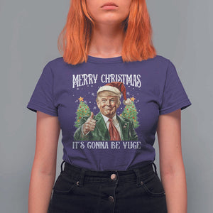 Funny Trump Xmas T Shirt For Women Merry Christmas It's Gonna Be Yuge Santa Trump TS11 Purple Print Your Wear