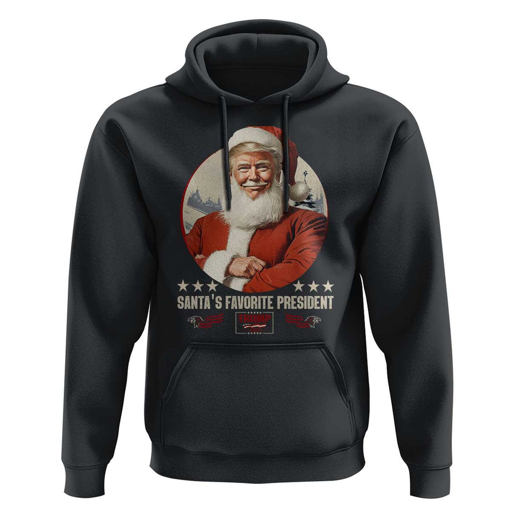 Funny Trump Xmas Hoodie Santa's Favorite President Trump 2024 Christmas TS11 Black Print Your Wear